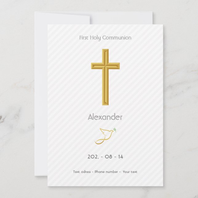 Nüchternes Kreuz auf Reliefpapier Einladung (Vorderseite)