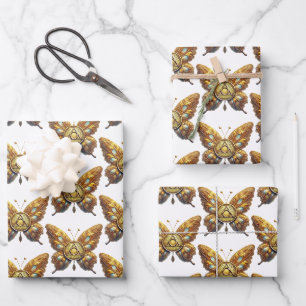 Nüchternes Symbol Schmetterling Einheit Dienst Gen Geschenkpapier Set
