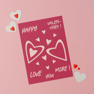 Nuclear Hearts - magenta - Happy Valentines! Card Karte