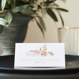 Nude Romantic Watercolor Florals Wedding Escort Platzkarte