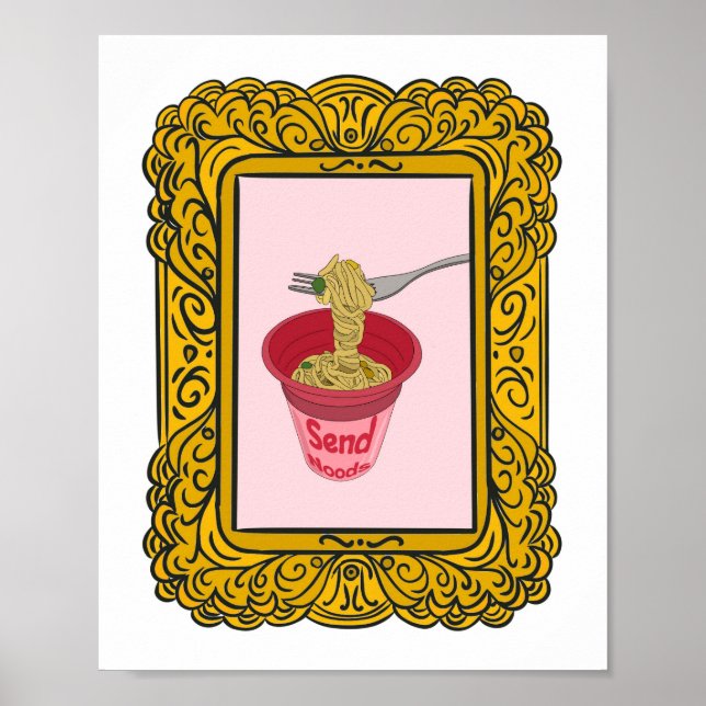 Nudel, lustige Noodles senden Poster (Vorne)