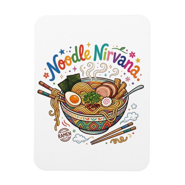 Nudel-Nirvana-T-Shirt Magnet (Vertikal)