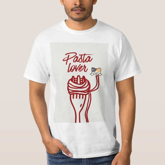 Nudelfan & Katzen-Design T-Shirt (Vorderseite)