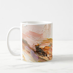 Nudelfarben und Reliefs aus Nudelöl. Primärprotoko Kaffeetasse