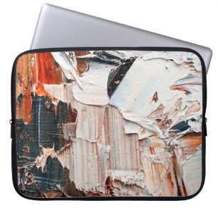 Nudelfarben und Reliefs aus Nudelöl. Primärprotoko Laptopschutzhülle