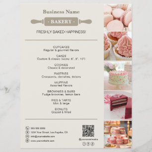 Nudelholz-Foto-QR-Bäckerei-Flyer Neutral Flyer