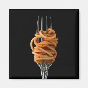Nudeln auf einer Gabel, Food Spaghetti Magnet