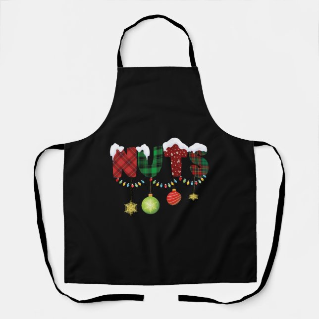 Nudeln, Kastanien, Weihnachtspaare Schürze (Vorderseite)
