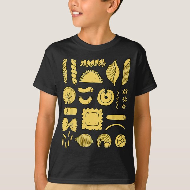 Nudeln Pasta Spaghetti, Penne, Tortellini, Farfal T-Shirt (Vorderseite)