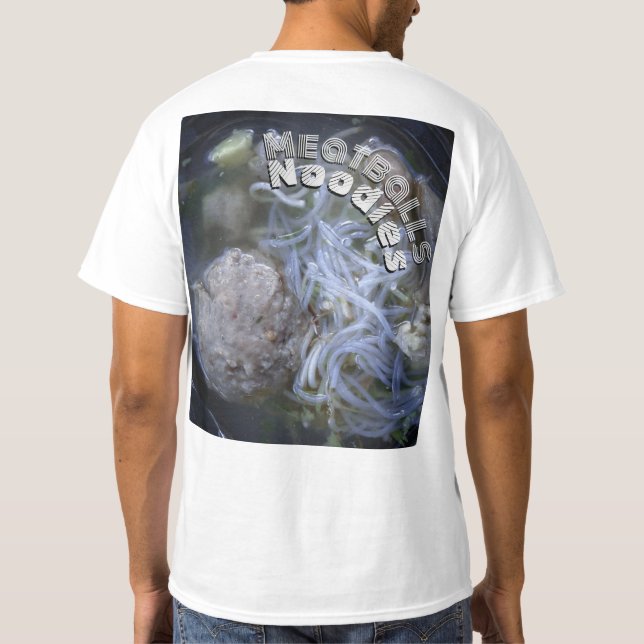 Nudeln von Fleischbällen T-Shirt (Rückseite)