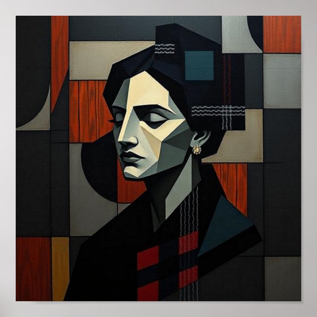NUES Cubist Abstract 2 Poster (Vorne)