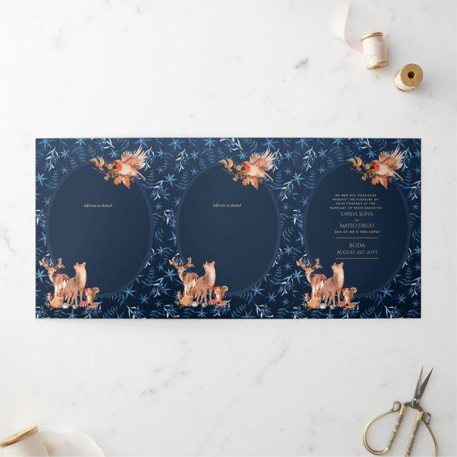 Nuestra Boda 6 pages Mariage espagnol Invitation (Extérieur)