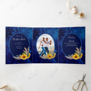 Nuestra Boda 6 pages Sunflower Mariage Invitation