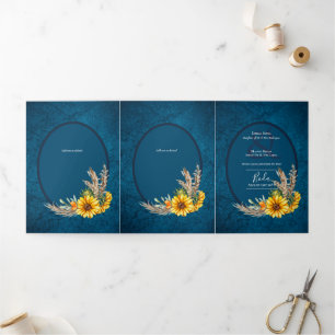 Nuestra Boda 6 pages Sunflower Mariage Invitation