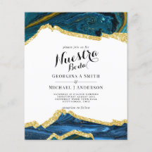 Nuestra Boda AGATE Gold Spanish Wedding INVITE