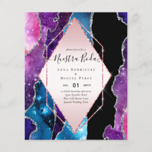 Nuestra Boda AGATE Gold Spanish Wedding INVITE Flyer