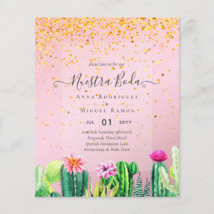 Nuestra Boda CACTI Fiesta Spanish Wedding INVITE