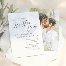Nuestra Boda Caligrafía y Foto Invitación de Boda