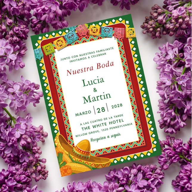 Nuestra Boda Colorfull Mexican Fiesta Einladung (Von Creator hochgeladen)
