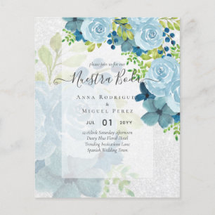 NUESTRA BODA Dusty Blue Floral BUDGET Flyer