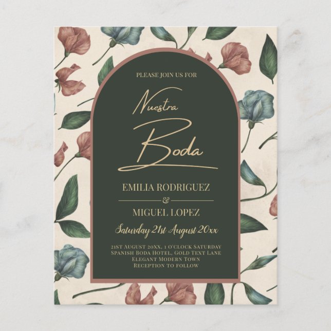 Nuestra Boda Emerald Green Terracotta Fall Einladu Flyer (Vorne)