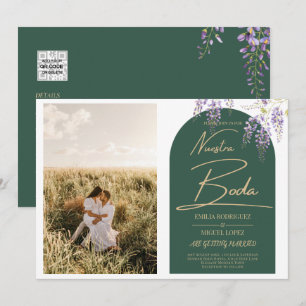 NUESTRA BODA FOTO Wisteria Spanish Wedite Einladun Einladung