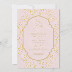 Nuestra Boda GOLD Frame Spanish Wedding INVITE Einladung