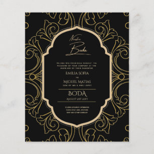 Nuestra Boda GOLD Frame Spanish Wedding INVITE Flyer
