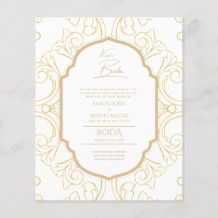 Nuestra Boda GOLD Frame Spanish Wedding INVITE Flyer