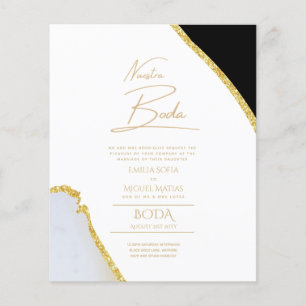 Nuestra Boda Gold Text AGATE Wedding INVITE
