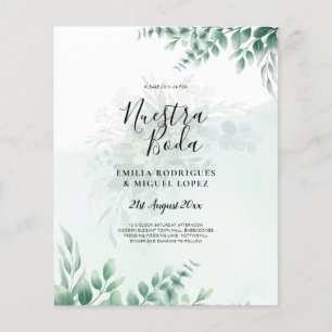 NUESTRA BODA Greenery Spanish WEDDING Einladung Flyer