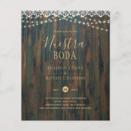NUESTRA BODA HAUSHALT RUSTISCHE LICHTE LACE INVITE FLYER