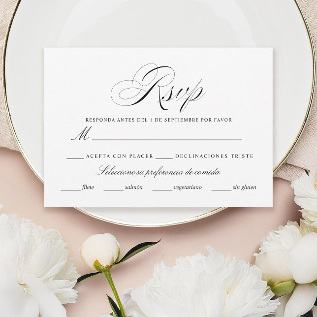 Nuestra Boda Negro Rsvp Card (Von Creator hochgeladen)