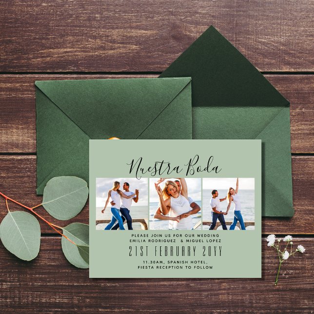 Nuestra Boda Photo Collage Wedding INVITE Flyer (Von Creator hochgeladen)