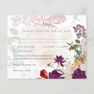 NUESTRA BODA Plum Fall Floral Spanish Wedding