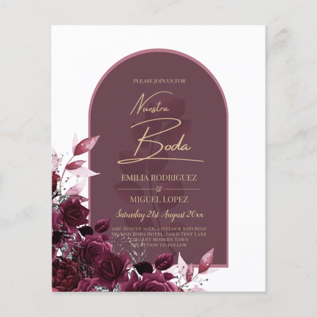 NUESTRA BODA Rote Rosen Flyer (Vorne)