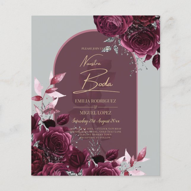 NUESTRA BODA Rote Rosen Flyer (Vorne)