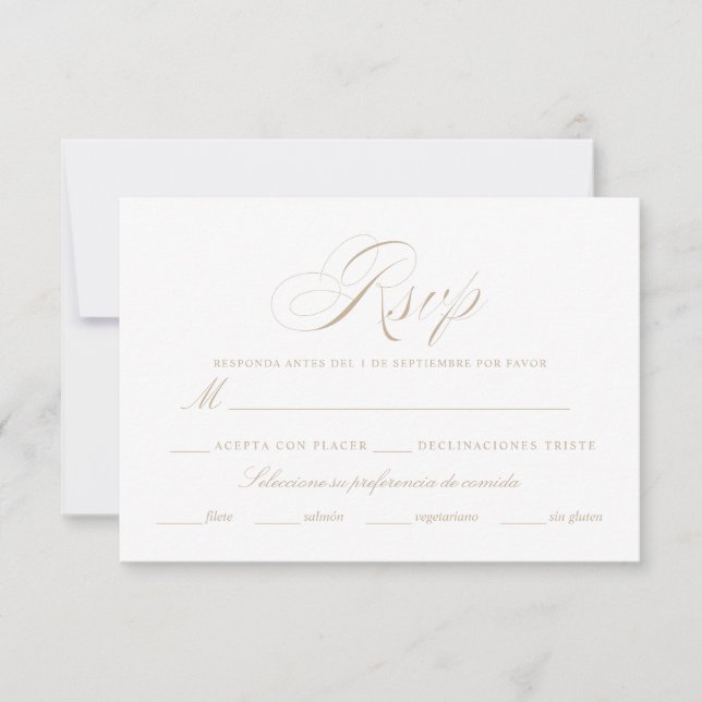 Nuestra Boda RSVP Card Einladung (Vorderseite)