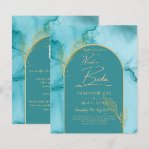 NUESTRA BODA Turquoise Aquamarin Gold Wedding INVI