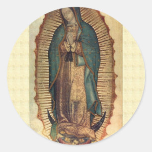 Nuestra Señora Unsere Jungfrau Guadalupe Runder Aufkleber