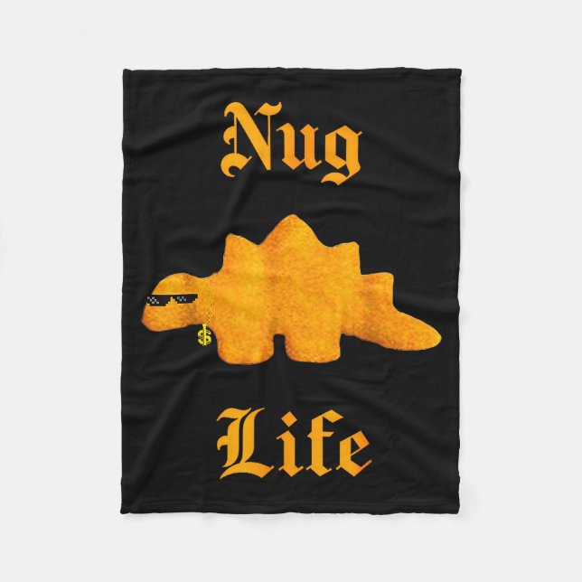 Nug Life Dinosaur Chicken Nugget Funny Retro  Fleecedecke (Vorderseite)