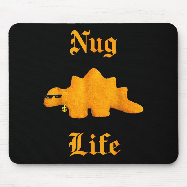 Nug Life Dinosaur Chicken Nugget Funny Retro  Mousepad (Vorne)
