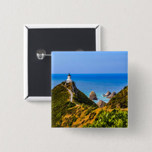 Nugget Point Leuchtturm, Neuseeland Button