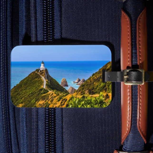 Nugget Point Leuchtturm, Neuseeland Gepäckanhänger (Vorderseite Insitu 4)