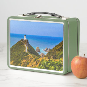 Nugget Point Leuchtturm, Neuseeland Metall Brotdose