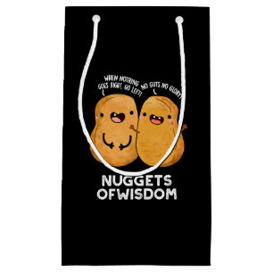 Nuggets of Wisdom Funny Food Puff Dark BG Kleine Geschenktüte