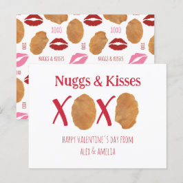 Nuggs & Kisses Chicken Nuggets Punny Valentine Postkarte