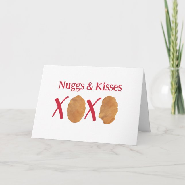 Nuggs & Kisses Punny Valentine's Day Karte (Vorderseite)