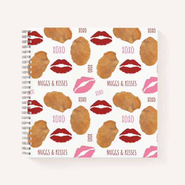 Nuggs & Kisses Valentine's Chicken Nuggets Lips Notizbuch (Vorderseite)