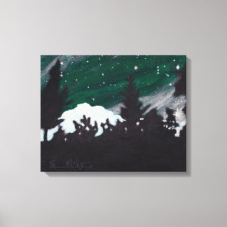 Nuit À feuillage persistant venteuse : toile Impri